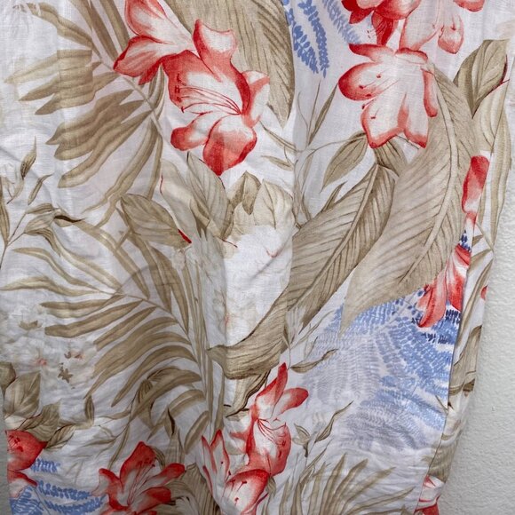 Tommy Bahama Womens Two Palms Ruffle Linen Shift Dress Multicolor Tropical Sz XS - Picture 4 of 16